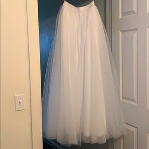 White Maxi Tulle Skirt